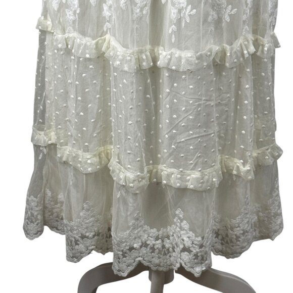 NWOT Carly Jean Los Angeles Ivory Lacy V-Neck Junie Dress Size Medium - Picture 8 of 15